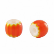 Millefiori bead 6x7mm - Orange